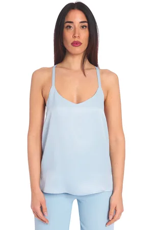 Twin-Set Top in raso con logo, colore