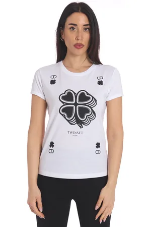 Twin-Set T-shirt con quadrifoglio e strass, colore