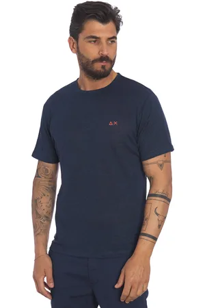 sun68 T-shirt in puro lino con logo, colore