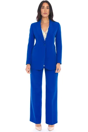 White Wise Tailleur monopetto con pantalone palazzo, colore