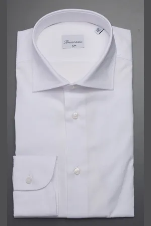 Brancaccio Camicia bianca operata collo giò regular fit, colore
