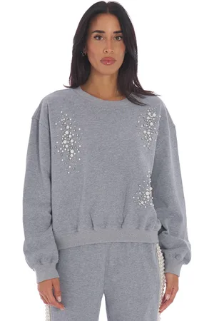 Twin-Set Felpa con perle grigia, colore
