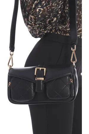 Twin-Set Borsa a tracolla con fibbia e tasche nera, colore