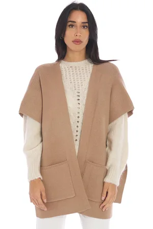 Twin-Set Poncho con logo lettering ricamato, colore
