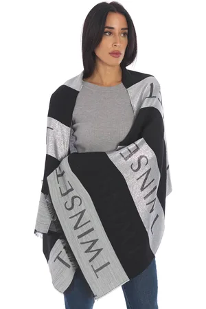 Twin-Set Sciarpa con logo lettering in lurex, colore