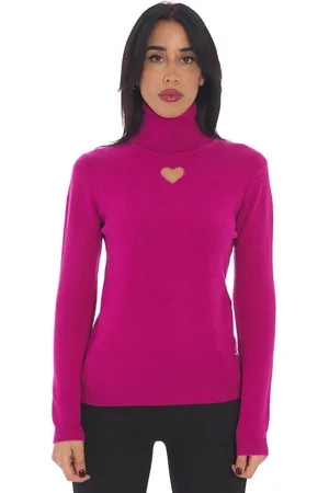 White Wise Maglia dolcevita con cuore, colore