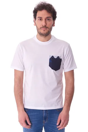PMDS T-shirt bianca con taschino, colore
