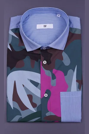 PMDS Camicia mezza manica camouflage, colore