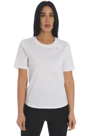 Twin-Set T-shirt con strass e fiore, colore