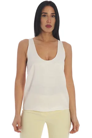 Twin-Set Top in raso con logo, colore