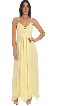 Twin-Set Abito lungo in georgette con rouches, colore
