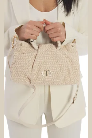 Twin-Set Borsa tote effetto paglia con manico intrecciato, colore