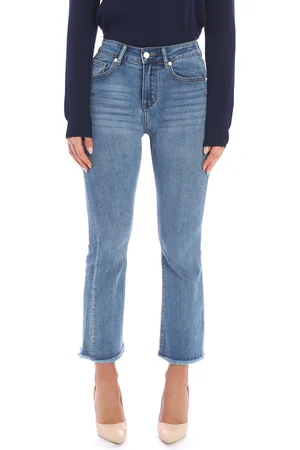 White Wise Jeans bootcut sfrangiato in denim lavato, colore
