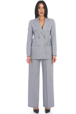 White Wise Tailleur doppiopetto con pantalone palazzo, colore