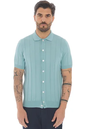 Gran Sasso Polo camicia in puro cotone a coste, colore
