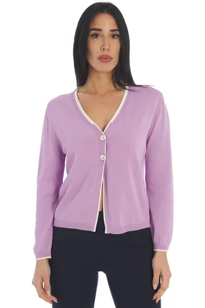 Maria Bellentani Cardigan con profilo a contrasto - soldanella, colore