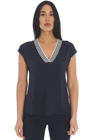Maria Bellentani Top con profili in maglia, colore