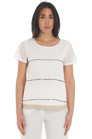 Maria Bellentani T-shirt con righe in paillettes - lilium, colore