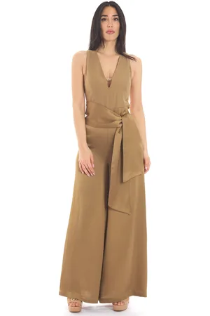 Twin-Set Tuta in misto lino con logo, colore