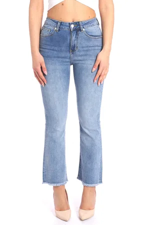 White Wise Jeans bootcut sfrangiato, colore