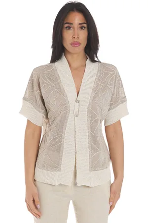 Maria Bellentani Gilet ricamato con profili in maglia - luxor, colore