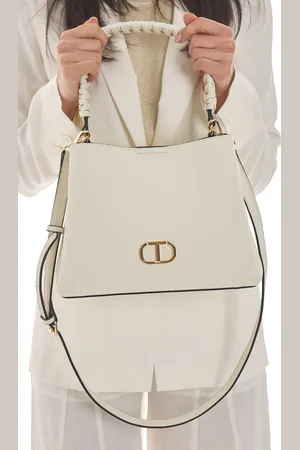 Twin-Set Borsa tote con manico intrecciato e logo, colore