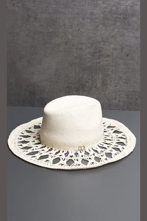 Twin-Set Cappello con logo in rafia, colore