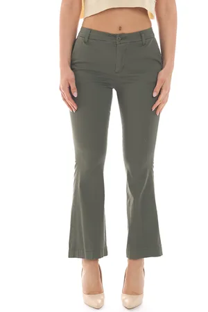 White Wise Pantalone a zampa in raso, colore