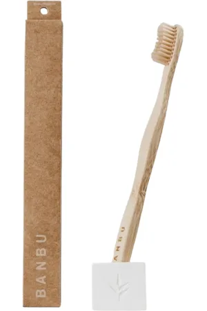 Banbu Spazzolino da Denti Medio in Bambù - Bianco
