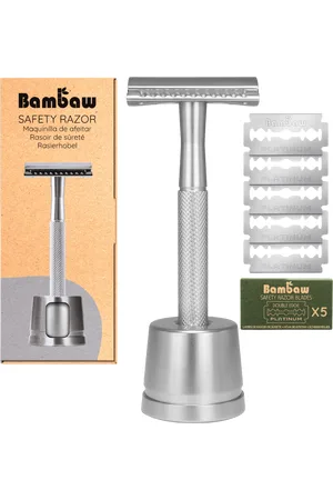Bambaw Rasoio di Sicurezza con Supporto - Argento