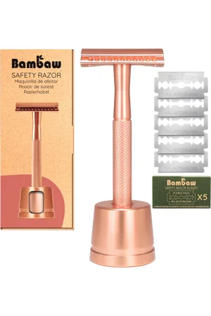 Bambaw Rasoio di Sicurezza con Supporto - Rosé Gold