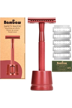 Bambaw Rasoio di Sicurezza con Supporto - Red