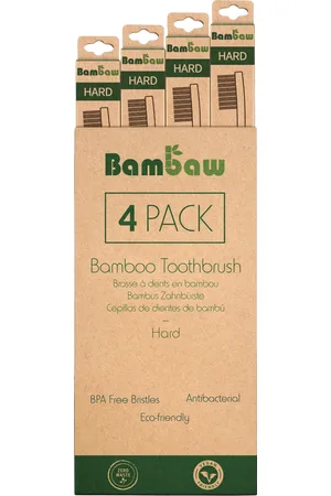 Bambaw Spazzolino da Denti in Bambù - Duro - 4 pz.