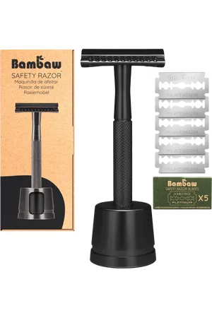 Bambaw Rasoio di Sicurezza con Supporto - Nero