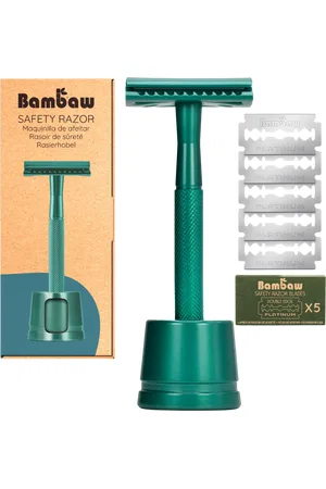 Bambaw Rasoio di Sicurezza con Supporto - Sea Green