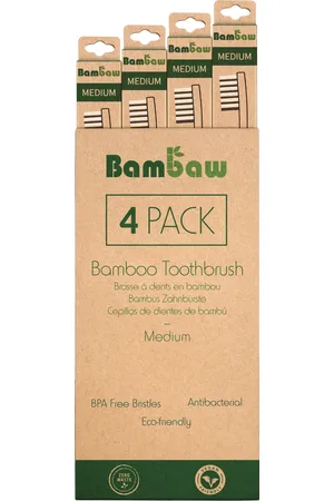 Bambaw Spazzolino da Denti in Bambù - Medio - 4 pz.