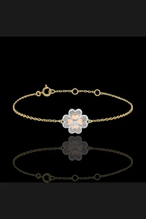 Edenly Bracciale Solitario Freschezza -Quadrifoglio Splendente - 3 ori - 9 ca