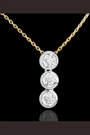 Edenly Collana Trilogy Filante - Oro giallo e Oro bianco - 18 carati - 3 Diam
