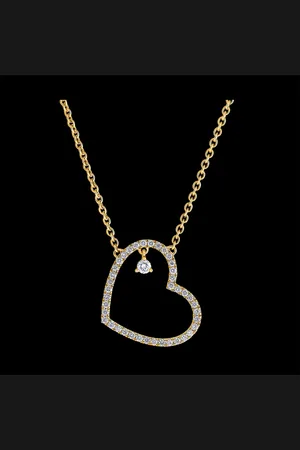 Edenly Collana Prezioso Segreto - Cuore Pendente - 9 carati e diam