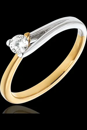 Edenly Solitario Spilla - Oro giallo e Oro bianco - 18 carati - Diamante - 0.