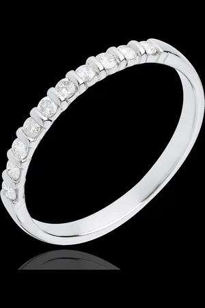 Edenly Fede nuziale - semi pavé - 18 carati - 10 Diamanti - incas