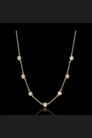 Edenly Collana diamanti Caliste - Oro bianco - 9 carati - 7 Diamanti