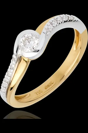 Edenly Solitario Pendenza - Oro giallo e Oro bianco pavé - 18 carati - Diama
