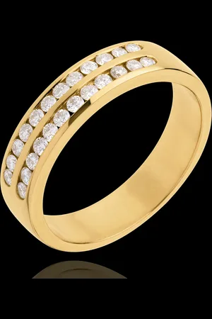 Edenly Fede nuziale - semi pavé - 18 carati - 2 file Diamanti - i