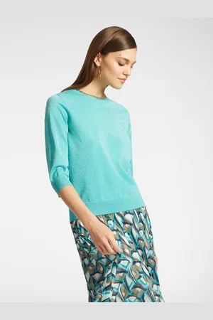 Elena Miro Maglia lurex con maniche a tre quarti Donna