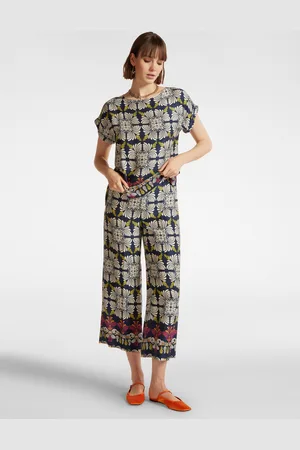 Elena Miro Pantaloni cropped stampati Donna