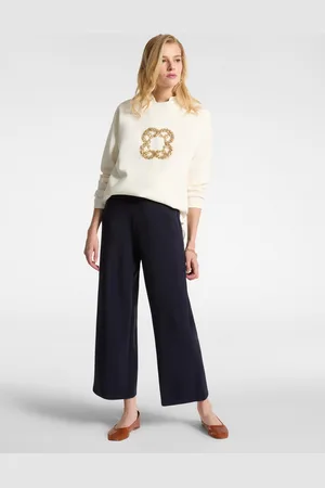Elena Miro Pantaloni pull on cropped in scuba leggero Donna