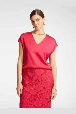 Elena Miro Blusa in raso con scollo a V Donna