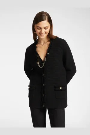 Elena Miro Cardigan lungo con frange e bottoni Donna