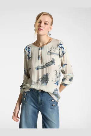 Elena Miro Blusa dalla stampa veliero Donna